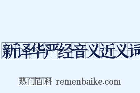 新译华严经音义近义词是什么意思的图片
